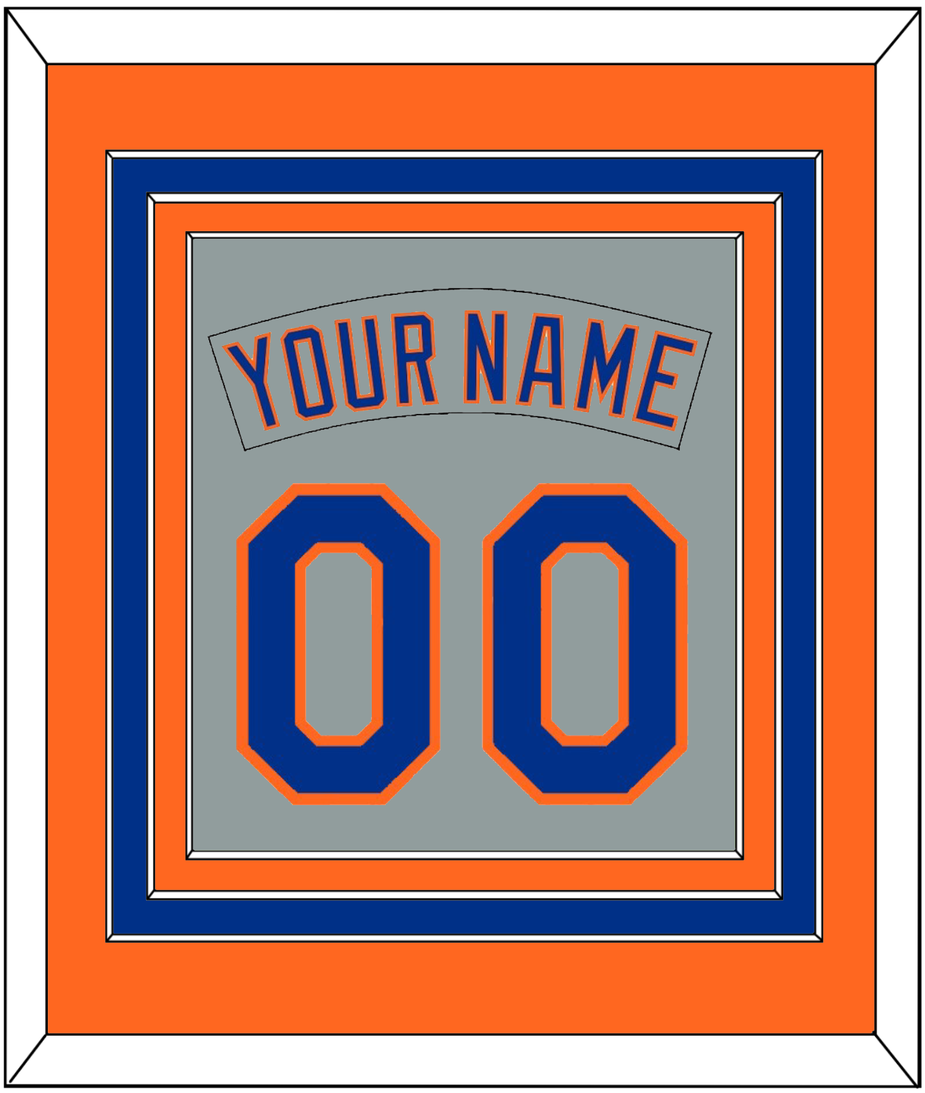 New York Nameplate & Number Combined - Road Gray (1982-1986) - Premier Tier 3