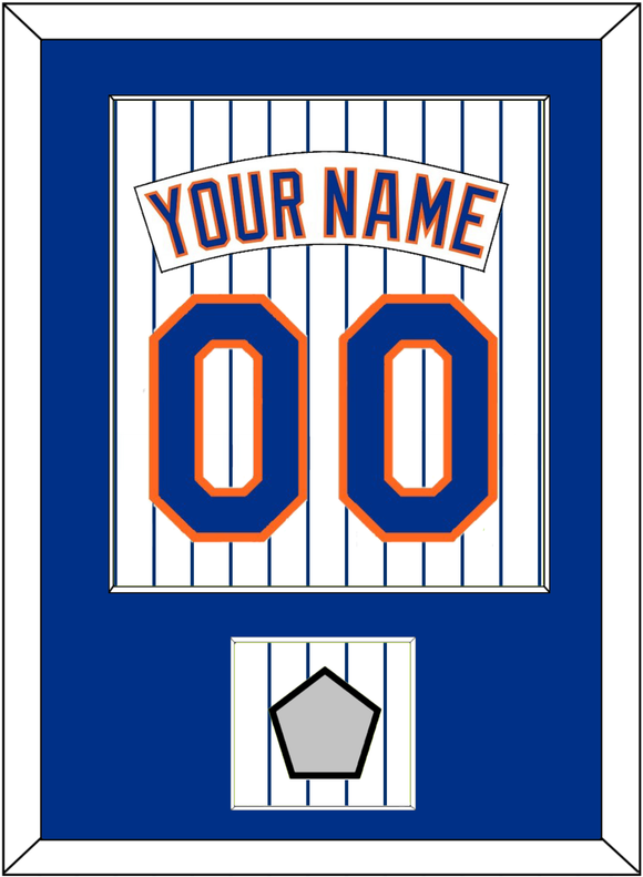 New York Nameplate, Number & World Series Patch - Home Pinstripes (1983-1986) - Single Mat 1