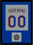 New York Nameplate & Number Combined With World Series Patch - Road Gray (1982-1986) - Single Mat 2