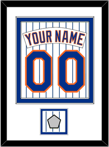 New York Nameplate, Number & World Series Patch - Home Pinstripes (1983-1986) - Double Mat 1