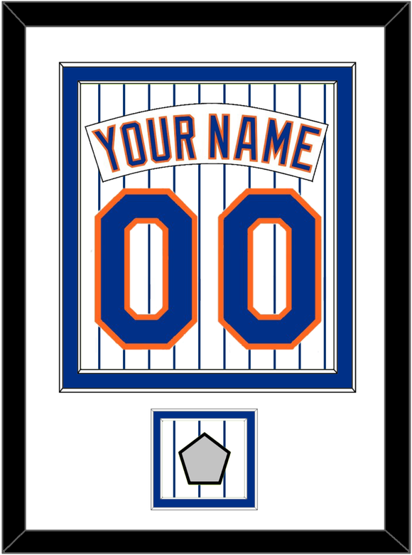 New York Nameplate, Number & World Series Patch - Home Pinstripes (1983-1986) - Double Mat 1