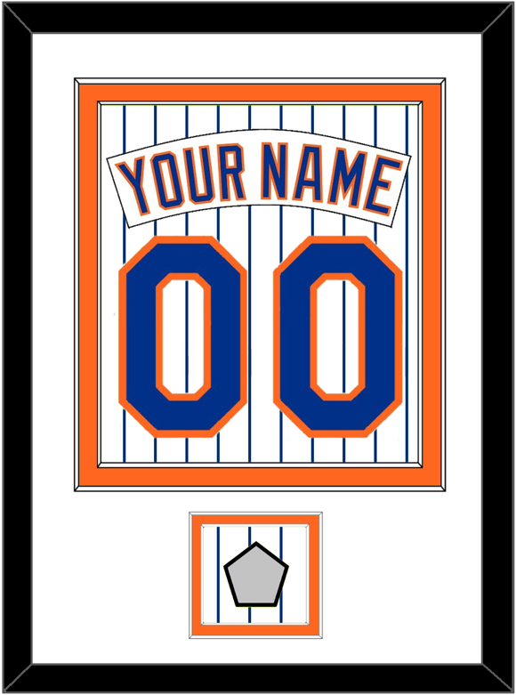 New York Nameplate, Number & World Series Patch - Home Pinstripes (1983-1986) - Double Mat 2