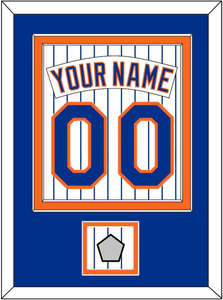 New York Nameplate, Number & World Series Patch - Home Pinstripes (1983-1986) - Double Mat 3