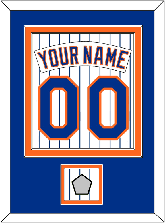 New York Nameplate, Number & World Series Patch - Home Pinstripes (1983-1986) - Double Mat 3