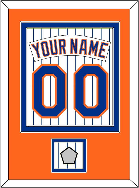 New York Nameplate, Number & World Series Patch - Home Pinstripes (1983-1986) - Double Mat 4