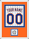 New York Nameplate, Number & World Series Patch - Home Pinstripes (1983-1986) - Double Mat 4