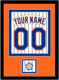 New York Nameplate, Number & World Series Patch - Home Pinstripes (1983-1986) - Double Mat 4