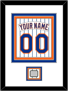 New York Nameplate, Number & World Series Patch - Home Pinstripes (1983-1986) - Triple Mat 1