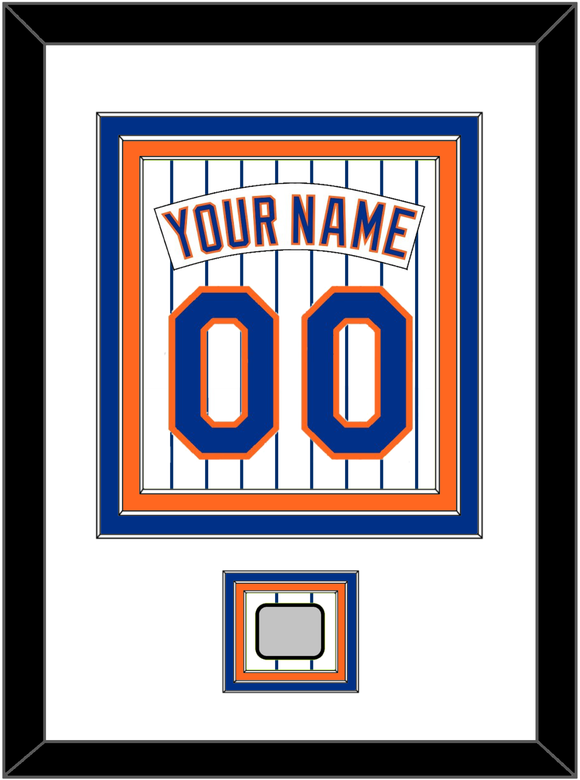 New York Nameplate, Number & World Series Patch - Home Pinstripes (1983-1986) - Triple Mat 1