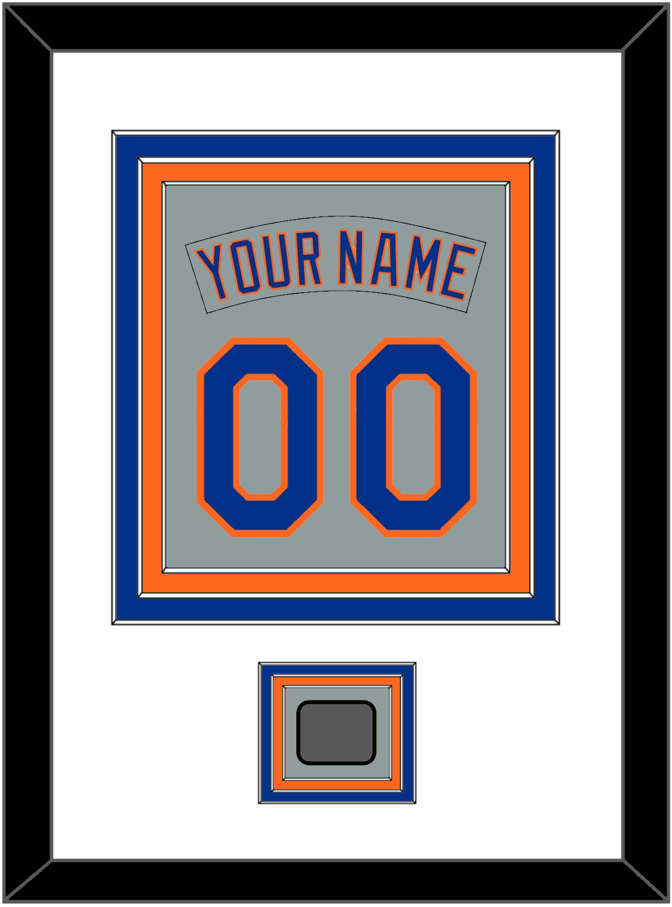New York Nameplate & Number Combined With World Series Patch - Road Gray (1982-1986) - Premier Tier 1