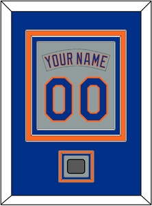 New York Nameplate & Number Combined With World Series Patch - Road Gray (1982-1986) - Double Mat 2