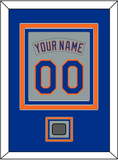 New York Nameplate & Number Combined With World Series Patch - Road Gray (1982-1986) - Double Mat 2