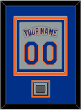 New York Nameplate & Number Combined With World Series Patch - Road Gray (1982-1986) - Double Mat 2