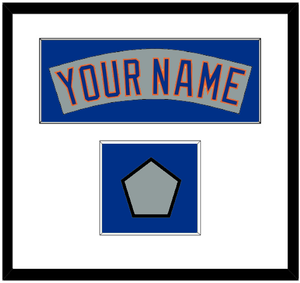 New York Nameplate & World Series Jersey Patch - Road Gray (1982-1986)- Single Mat 1