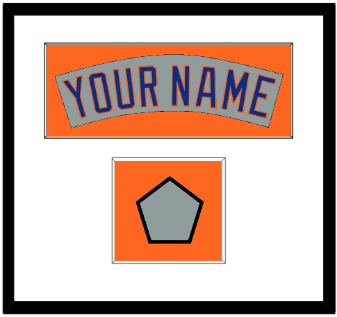 New York Nameplate & World Series Jersey Patch - Road Gray (1982-1986)- Single Mat 2