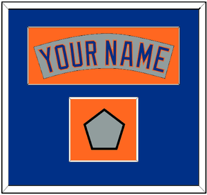 New York Nameplate & World Series Jersey Patch - Road Gray (1982-1986)- Single Mat 3