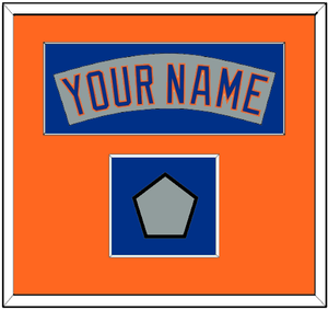 New York Nameplate & World Series Jersey Patch - Road Gray (1982-1986)- Single Mat 4