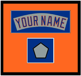 New York Nameplate & World Series Jersey Patch - Road Gray (1982-1986)- Single Mat 4