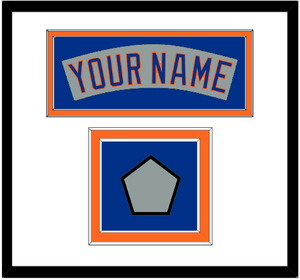 New York Nameplate & World Series Jersey Patch - Road Gray (1982-1986)- Double Mat 1