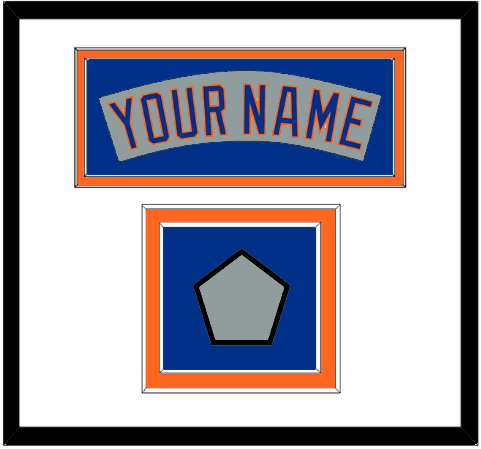 New York Nameplate & World Series Jersey Patch - Road Gray (1982-1986)- Double Mat 1