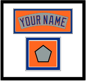 New York Nameplate & World Series Jersey Patch - Road Gray (1982-1986)- Double Mat 2