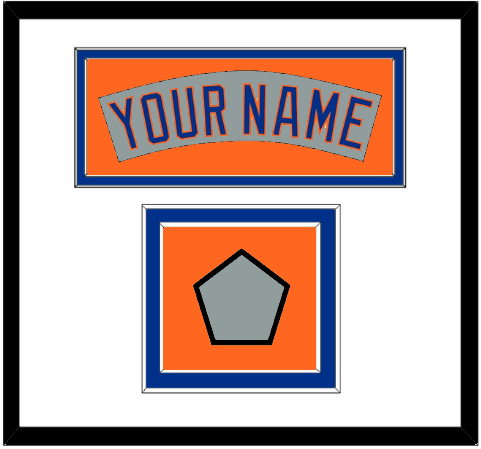 New York Nameplate & World Series Jersey Patch - Road Gray (1982-1986)- Double Mat 2