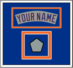 New York Nameplate & World Series Jersey Patch - Road Gray (1982-1986)- Double Mat 3