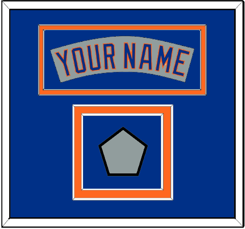 New York Nameplate & World Series Jersey Patch - Road Gray (1982-1986)- Double Mat 3