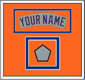 New York Nameplate & World Series Jersey Patch - Road Gray (1982-1986)- Double Mat 4