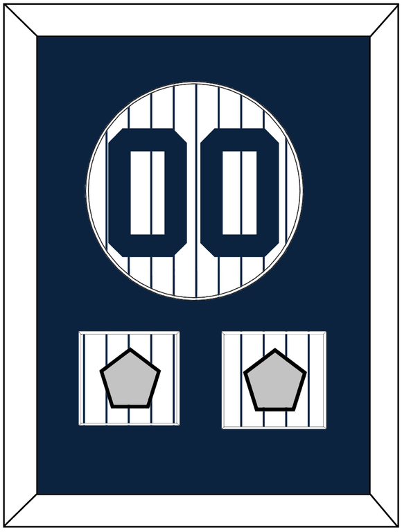 New York Number & 2 World Series Jersey Patches - Pinstripes - Single Mat 1