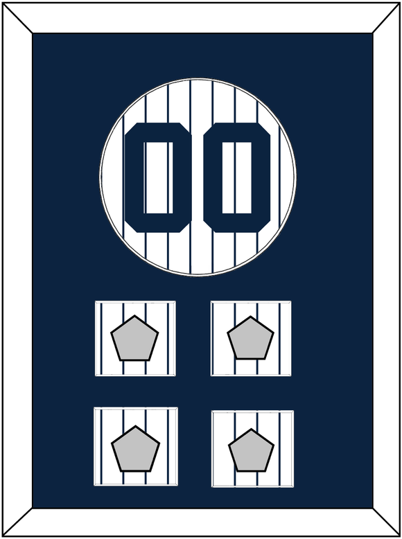 New York Number & 4 World Series Jersey Patches - Pinstripes - Single Mat 1