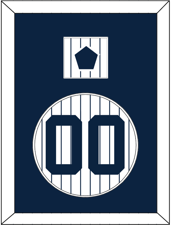 New York Number & “NY” Logo Jersey Patch - Pinstripes - Single Mat 1
