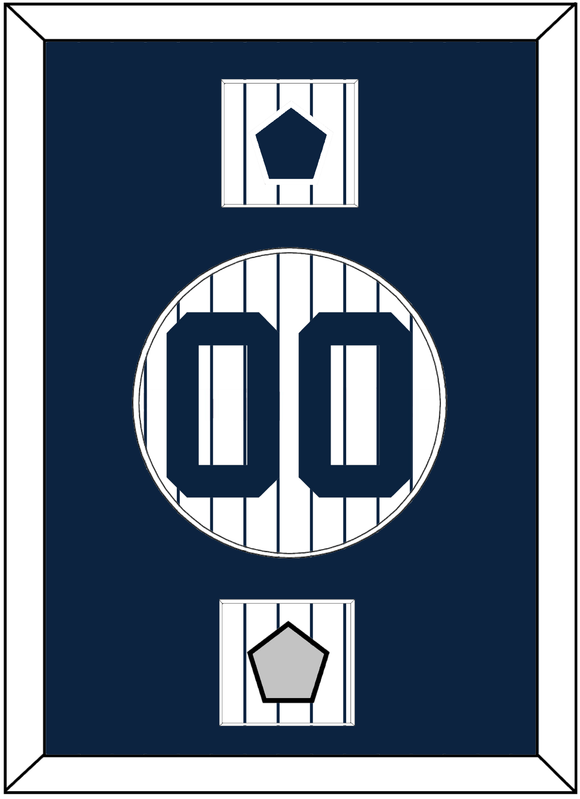 New York Number, “NY” Logo Patch & World Series Jersey Patch - Pinstripes - Single Mat 1