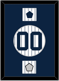 New York Number, “NY” Logo Patch & World Series Jersey Patch - Pinstripes - Single Mat 1