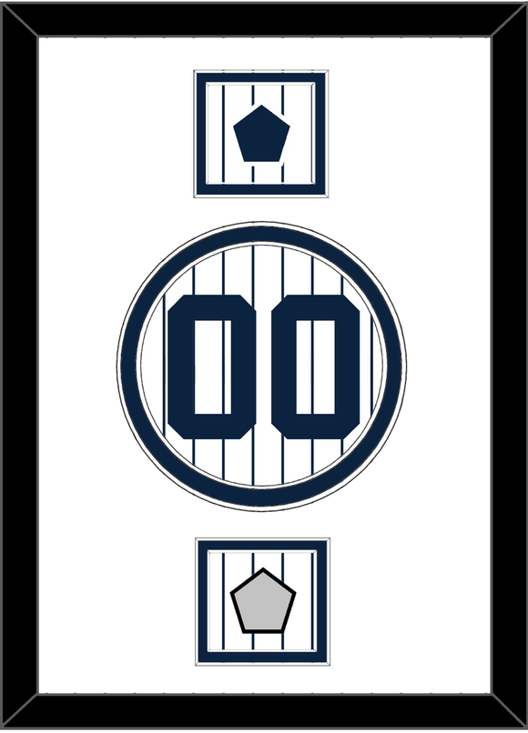 New York Number, “NY” Logo Patch & 2009 World Series Champions Patch - Pinstripes - Double Mat 1