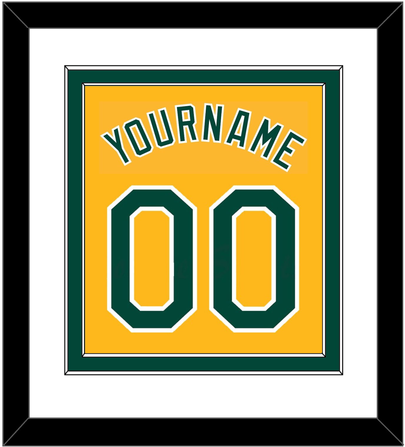 Oakland Name & Number - Alternate Gold (2011-2018) - Signature Tier 1