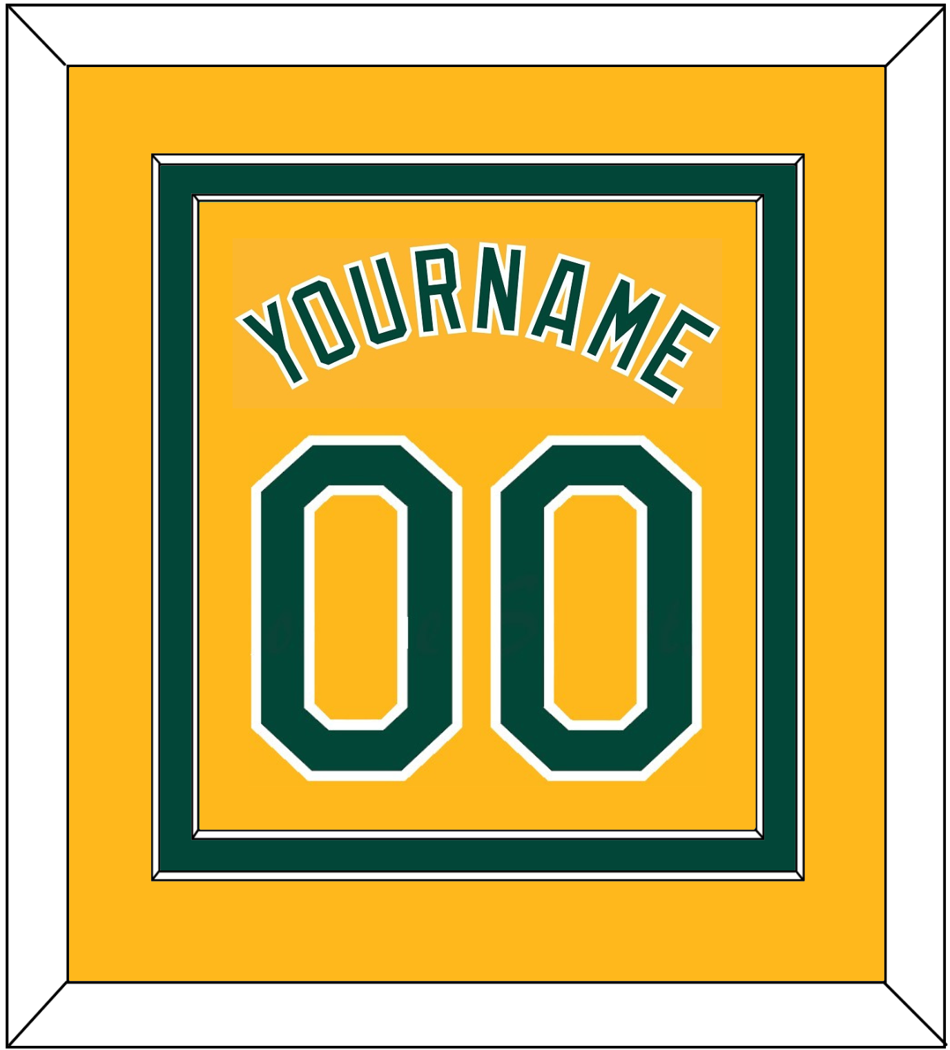 Oakland Name & Number - Alternate Gold (2011-2018) - Signature Tier 2