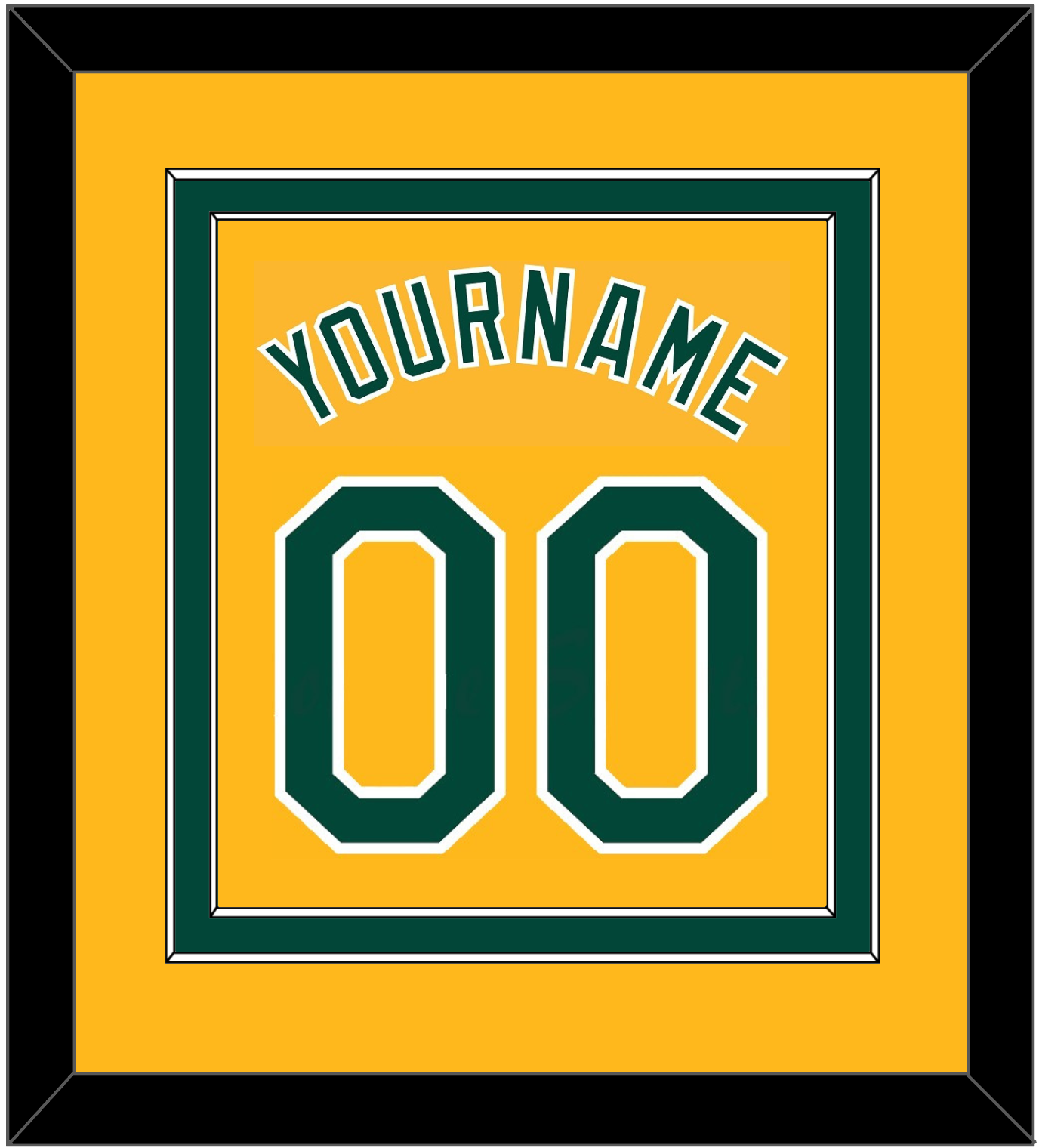 Oakland Name & Number - Alternate Gold (2011-2018) - Signature Tier 2