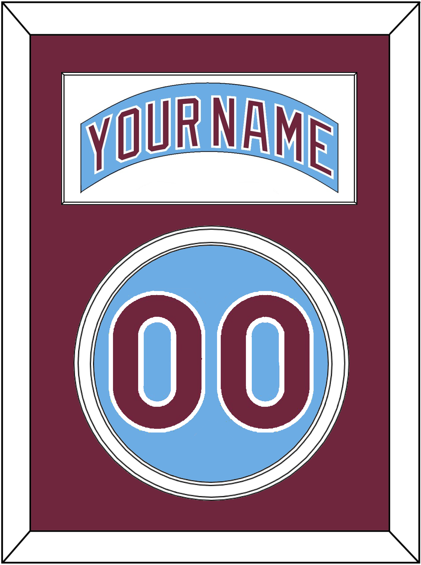 Philadelphia Nameplate & Number - Road Powder Blue (1973-1986) - Signature Tier 2