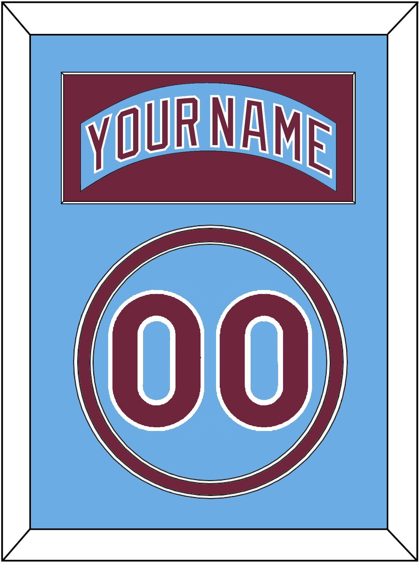 Philadelphia Nameplate & Number - Road Powder Blue (1973-1986) - Signature Tier 3