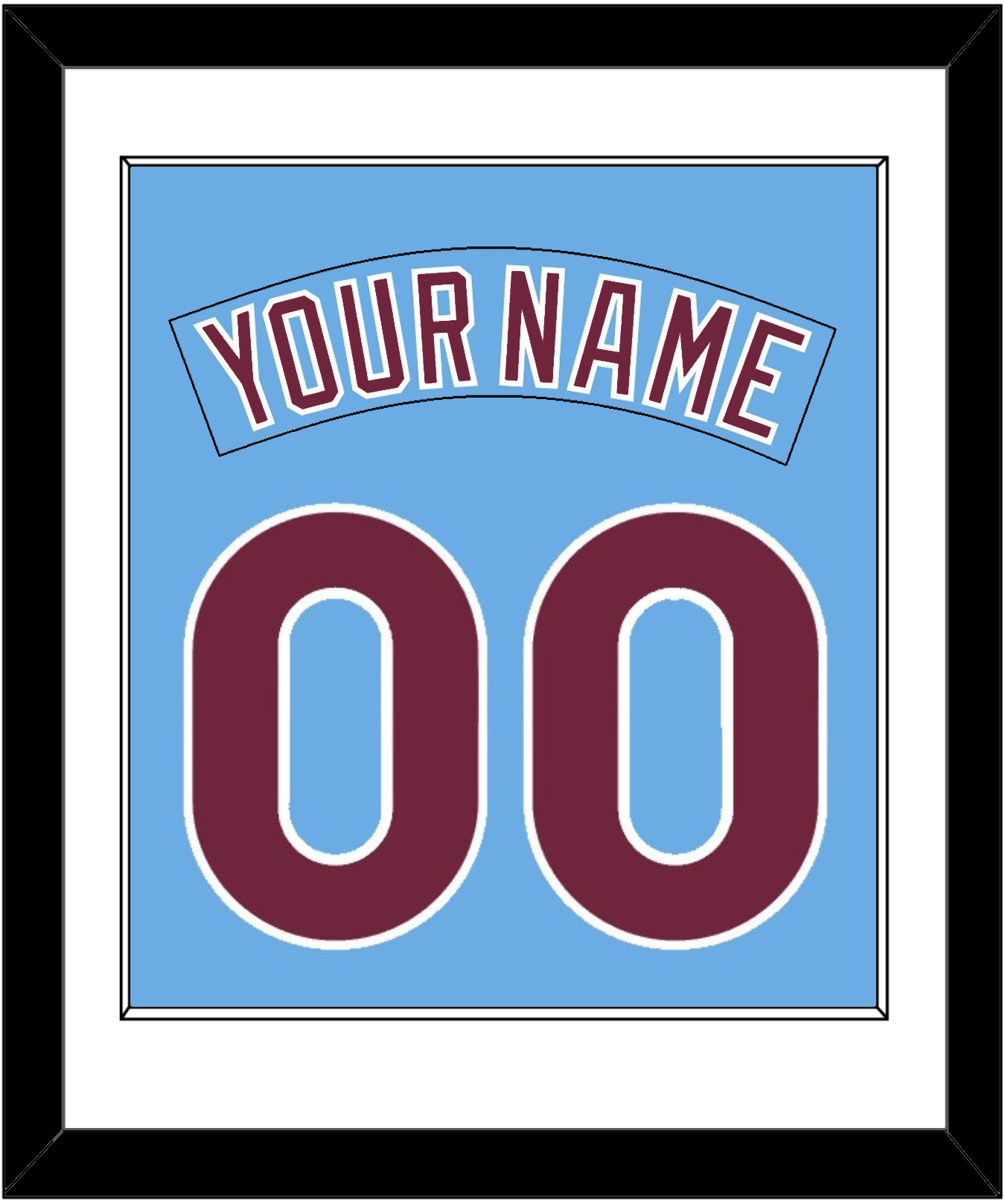 Philadelphia Nameplate & Number Combined - Nostalgia Powder Blue - Essential Tier 1