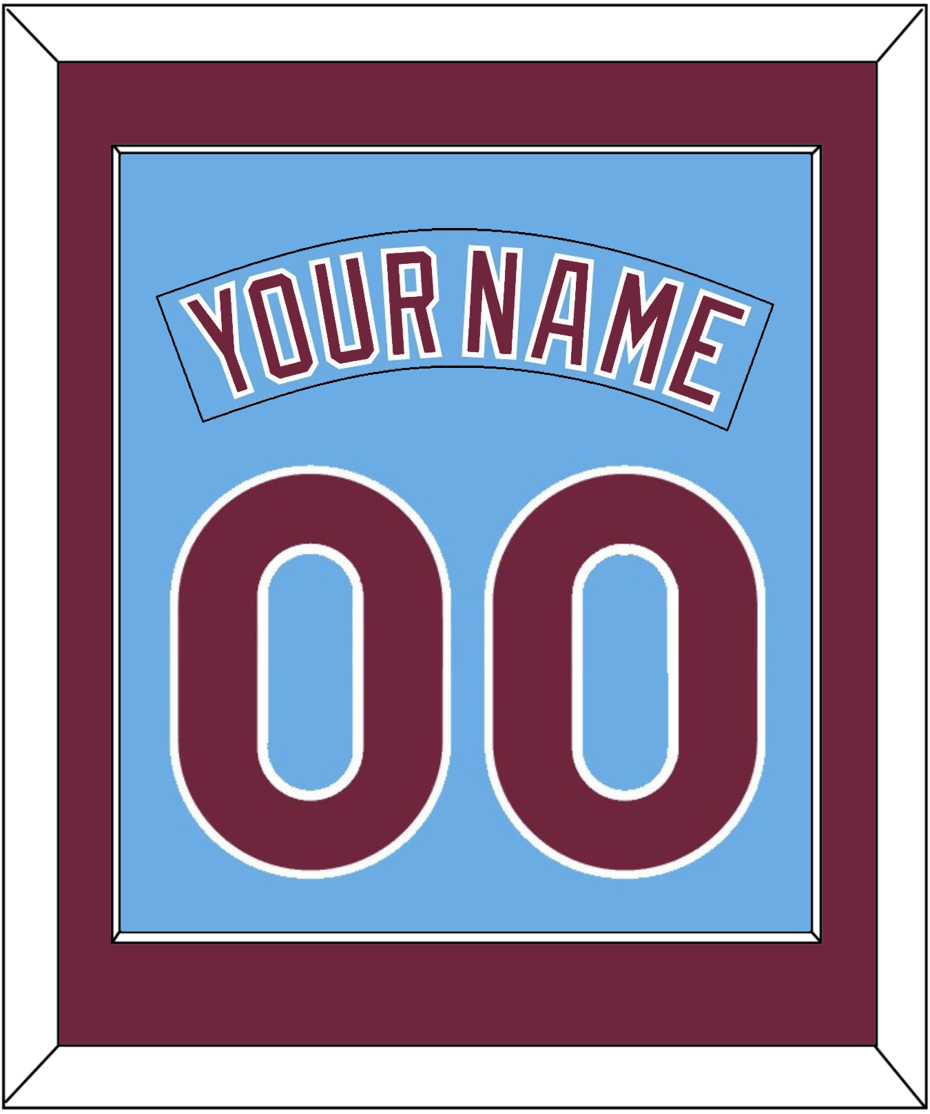 Philadelphia Nameplate & Number Combined - Nostalgia Powder Blue - Essential Tier 2