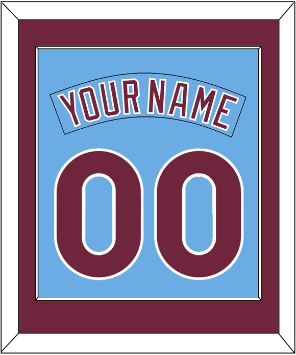 Philadelphia Nameplate & Number Combined - Nostalgia Powder Blue - Single Mat 2