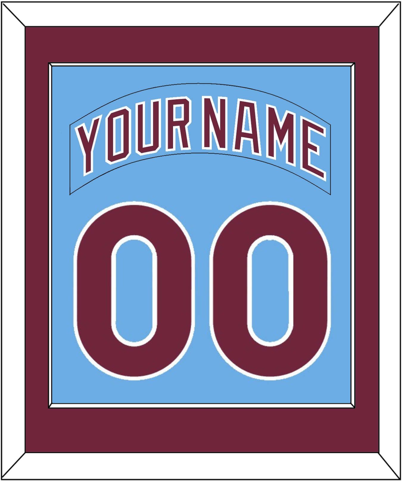 Philadelphia Nameplate & Number Combined - Road Powder Blue (1973-1986) - Essential Tier 2