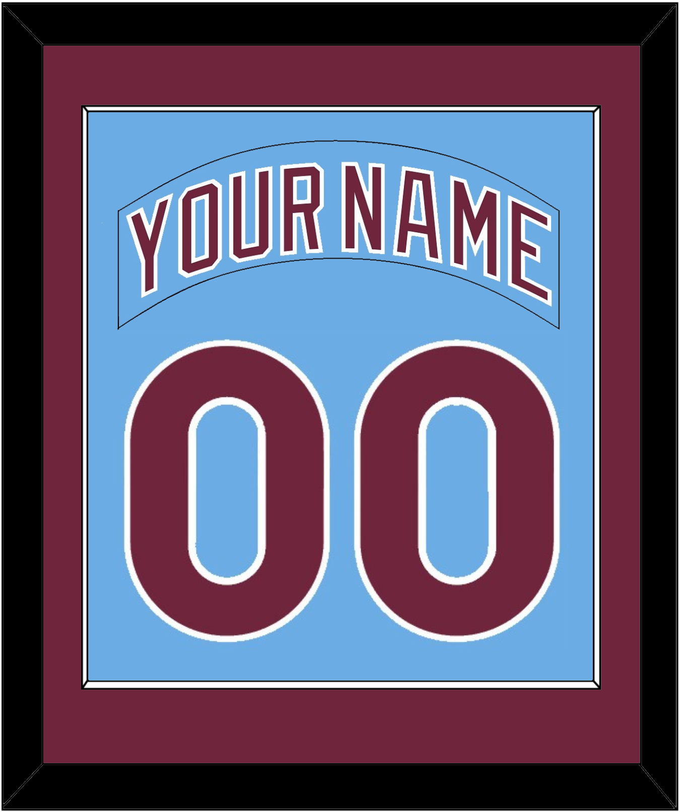 Philadelphia Nameplate & Number Combined - Road Powder Blue (1973-1986) - Essential Tier 2