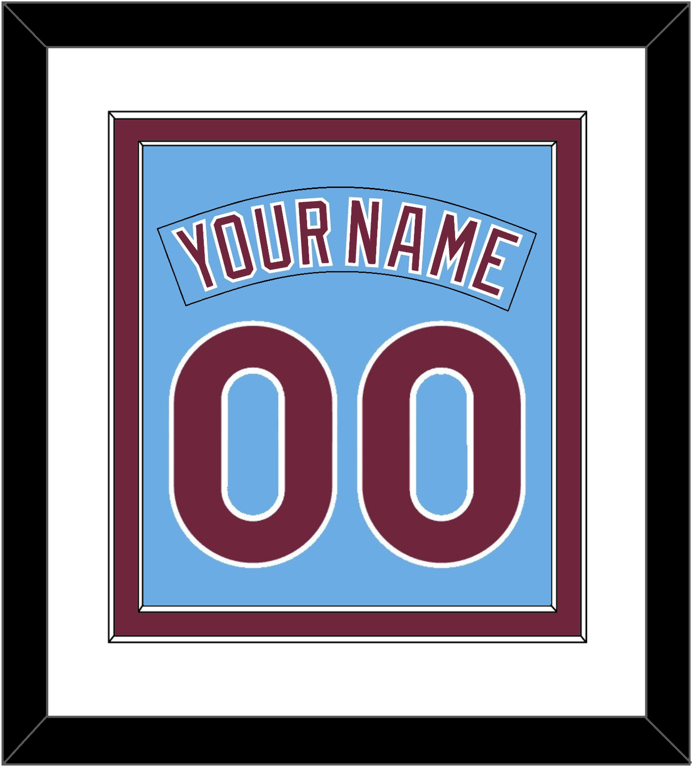 Philadelphia Nameplate & Number Combined - Nostalgia Powder Blue - Signature Tier 1