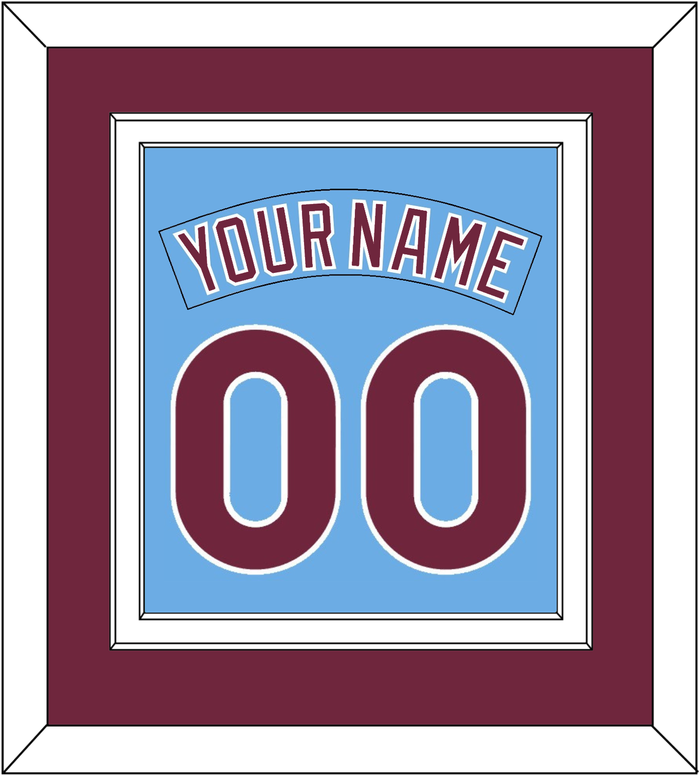 Philadelphia Nameplate & Number Combined - Nostalgia Powder Blue - Signature Tier 2