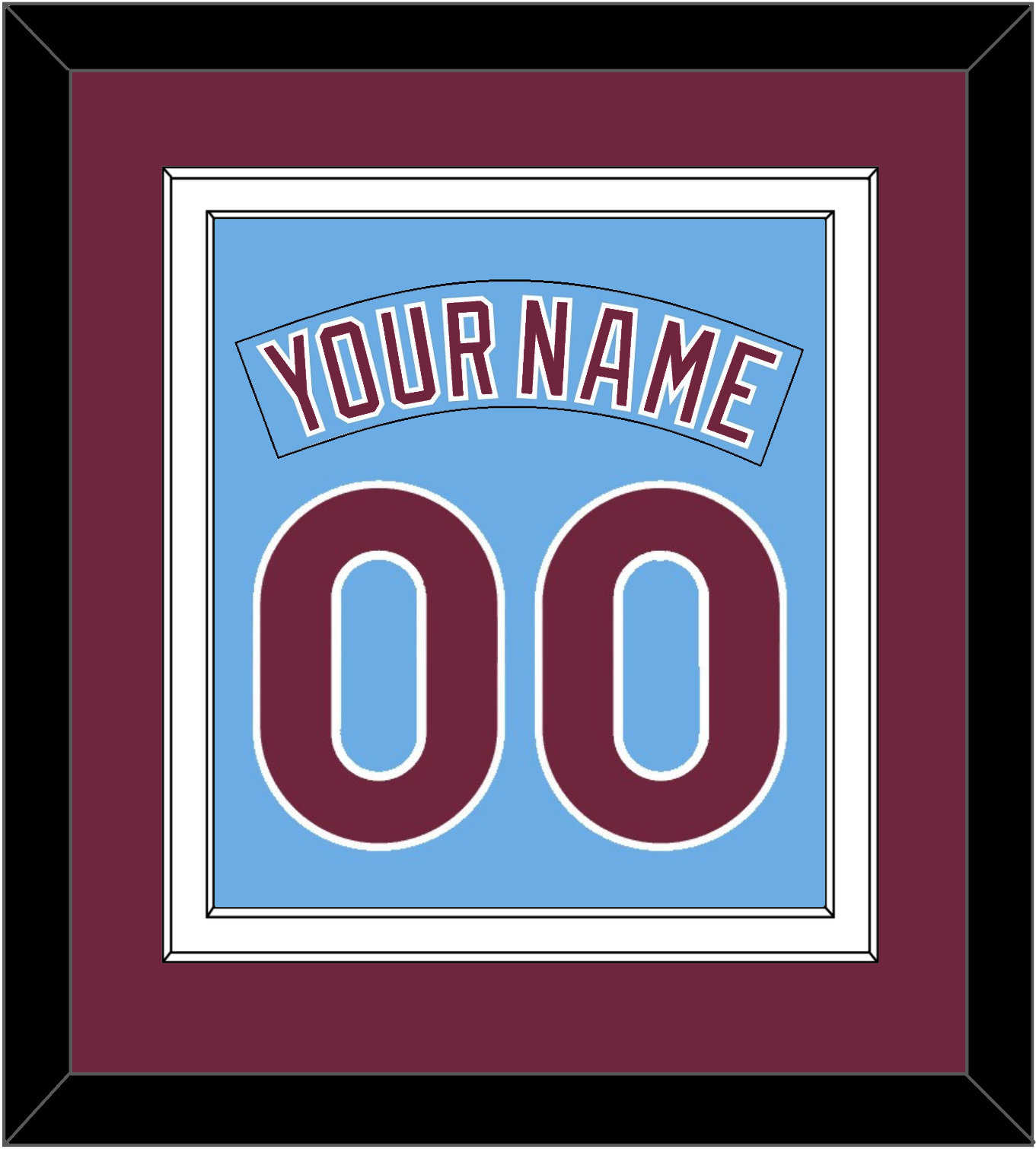 Philadelphia Nameplate & Number Combined - Nostalgia Powder Blue - Signature Tier 2