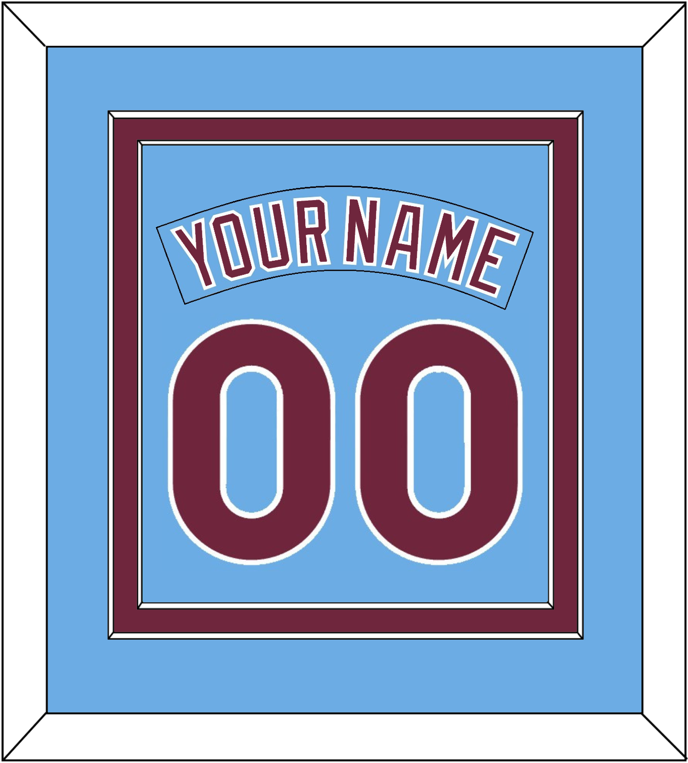 Philadelphia Nameplate & Number Combined - Nostalgia Powder Blue - Signature Tier 3