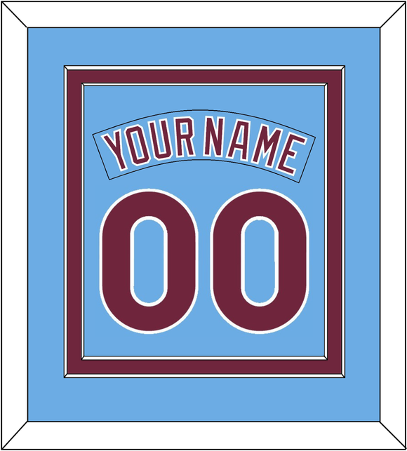 Philadelphia Nameplate & Number Combined - Nostalgia Powder Blue - Double Mat 3